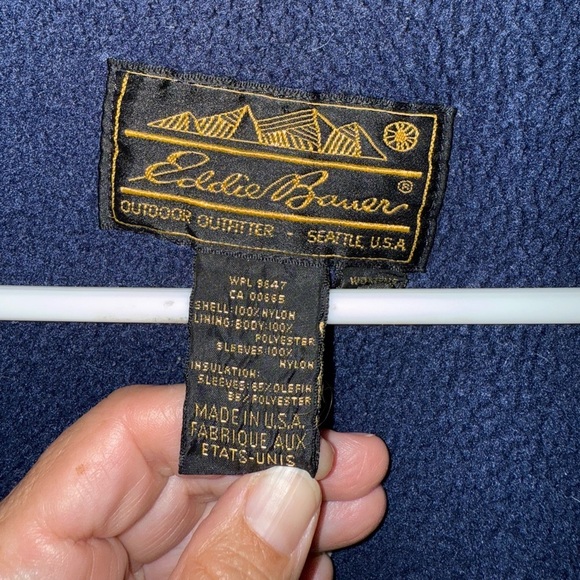 Vintage Eddie Bauer WindFoil Bomber Jacket White Zip Fleece Lined Coat Women’s L - Picture 6 of 7